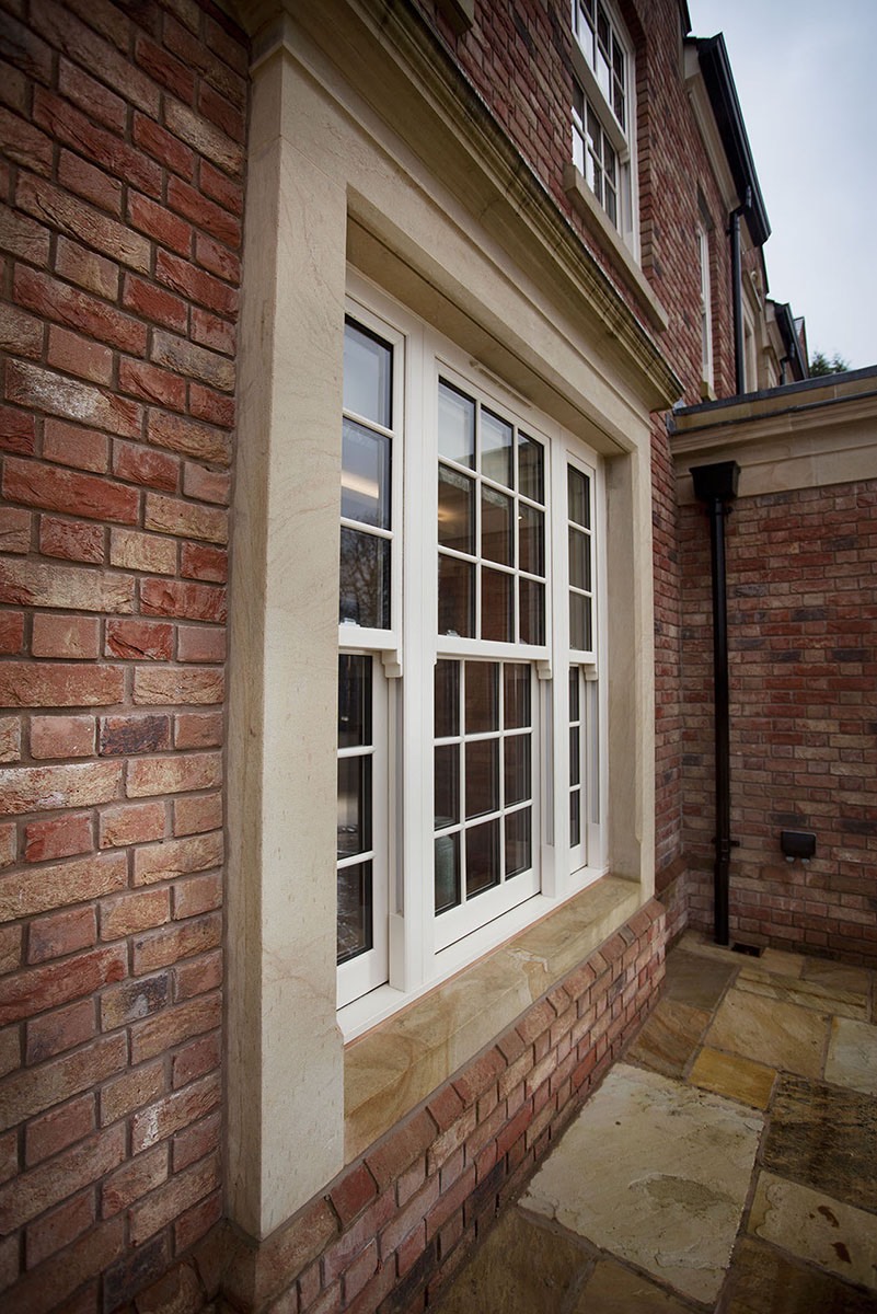 Large replacement windows Stourbridge home with brick paving 