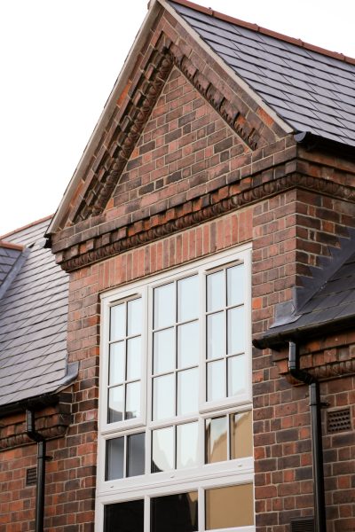 Large casement window in old building