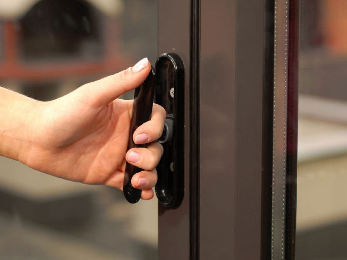 close up of a handle on a bifold patio doors Stourbridge